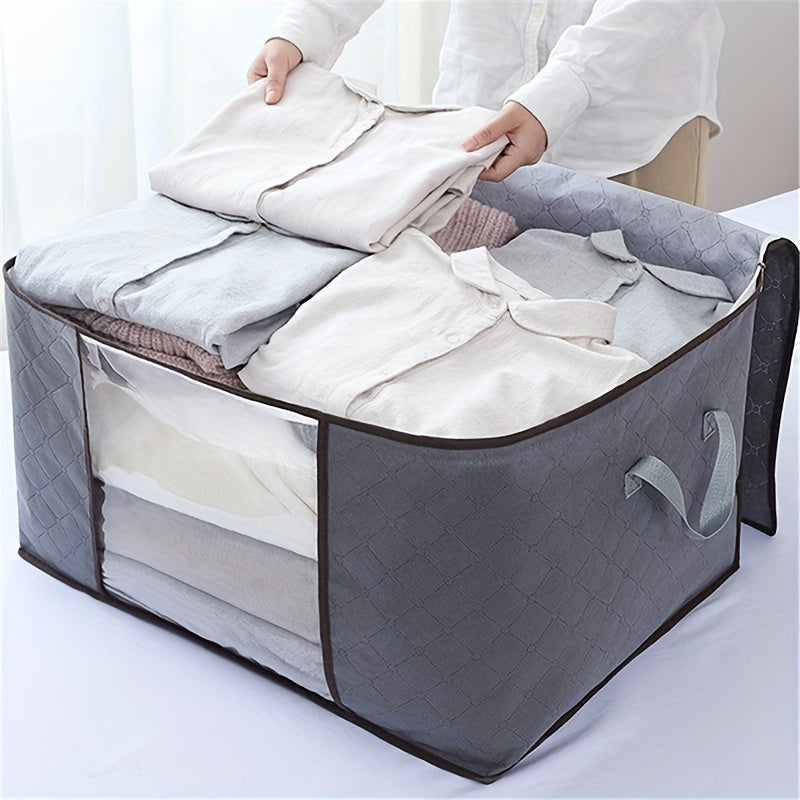 Storage Bag with Handle Transparent Window and Zippers for Teens and Adults