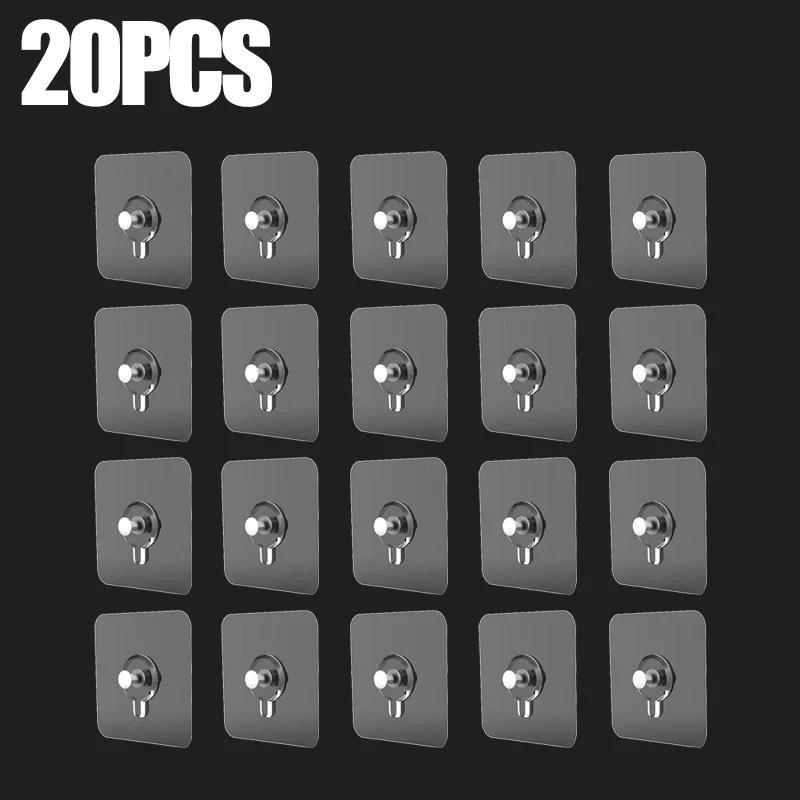20 Contemporary Wall Mount Hooks with Strong Adhesive for Hanging Pictures and Clocks