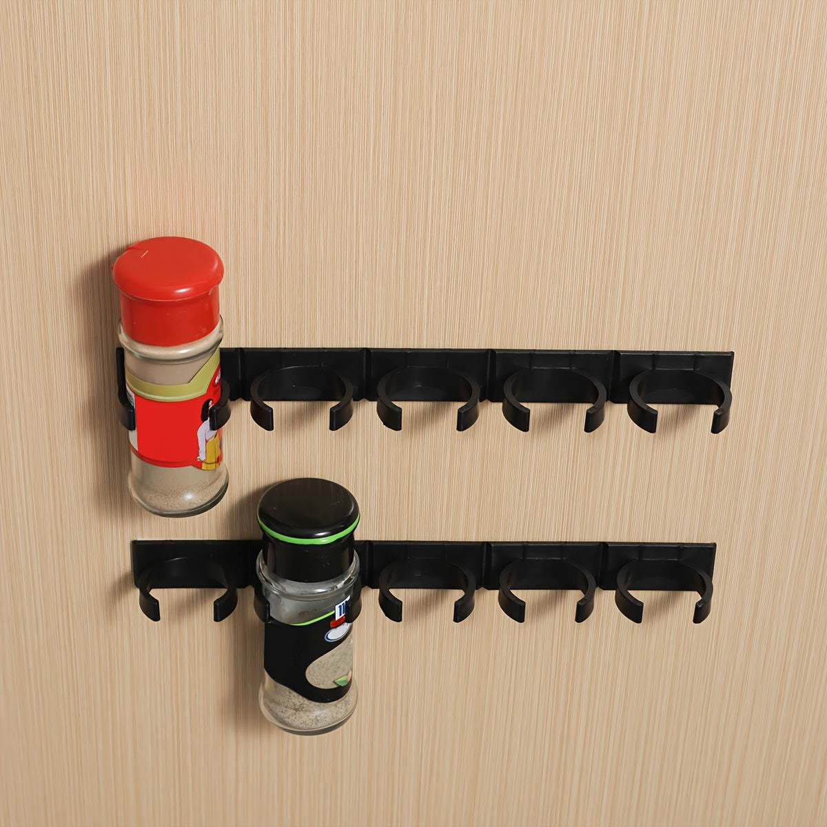 Set of 10 Large Capacity Spice Racks Wall Mounts Kitchen Organizer Plastic