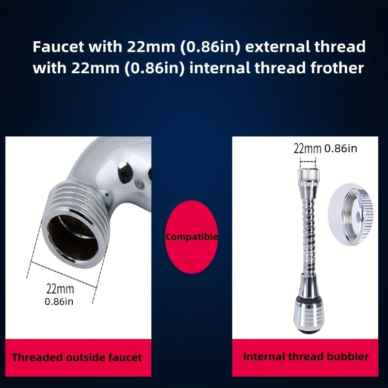 Universal 360° Rotatable Faucet Aerator Water-Saving Tap Extension for Kitchen Bathroom