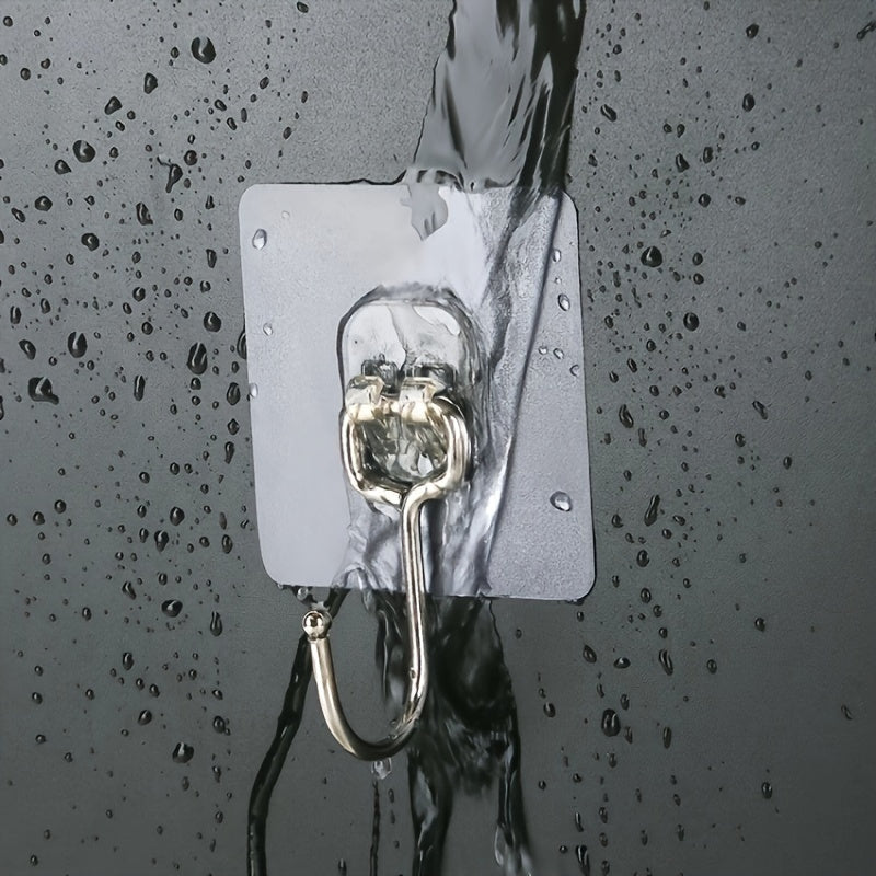 Ultra-Strong Transparent Reusable Wall Hooks Waterproof Oilproof for Bathroom Kitchen Pack of 5 10 20 30 50