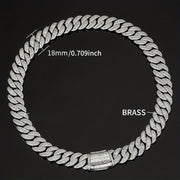 18K oltin qoplamali Kuba zanjir bilaguzuk, sun'iy zirkoniya toshlari bilan - Hip Hop uslubidagi zargarlik, 14-fevral va har kuni kiyish uchun mukammal - Uniseks mis modasi aksessuar, sovg'alar uchun ajoyib