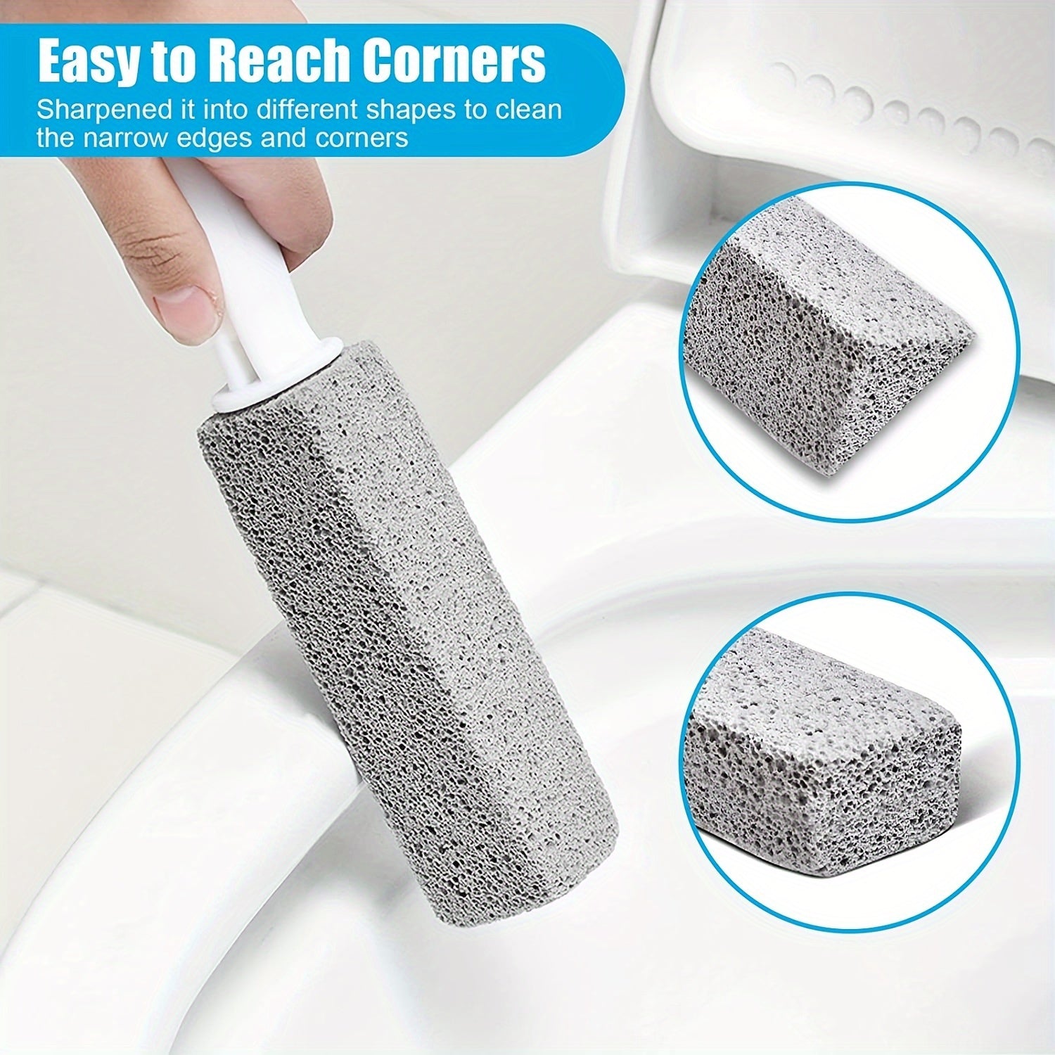 Pumice Stone Toilet Bowl Cleaner White Effortless Stain Rust Removal