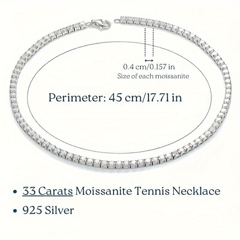 Moissanite Tennis Necklace 0.3ct Silver Gold Plated Bohemian Wedding Engagement Jewelry