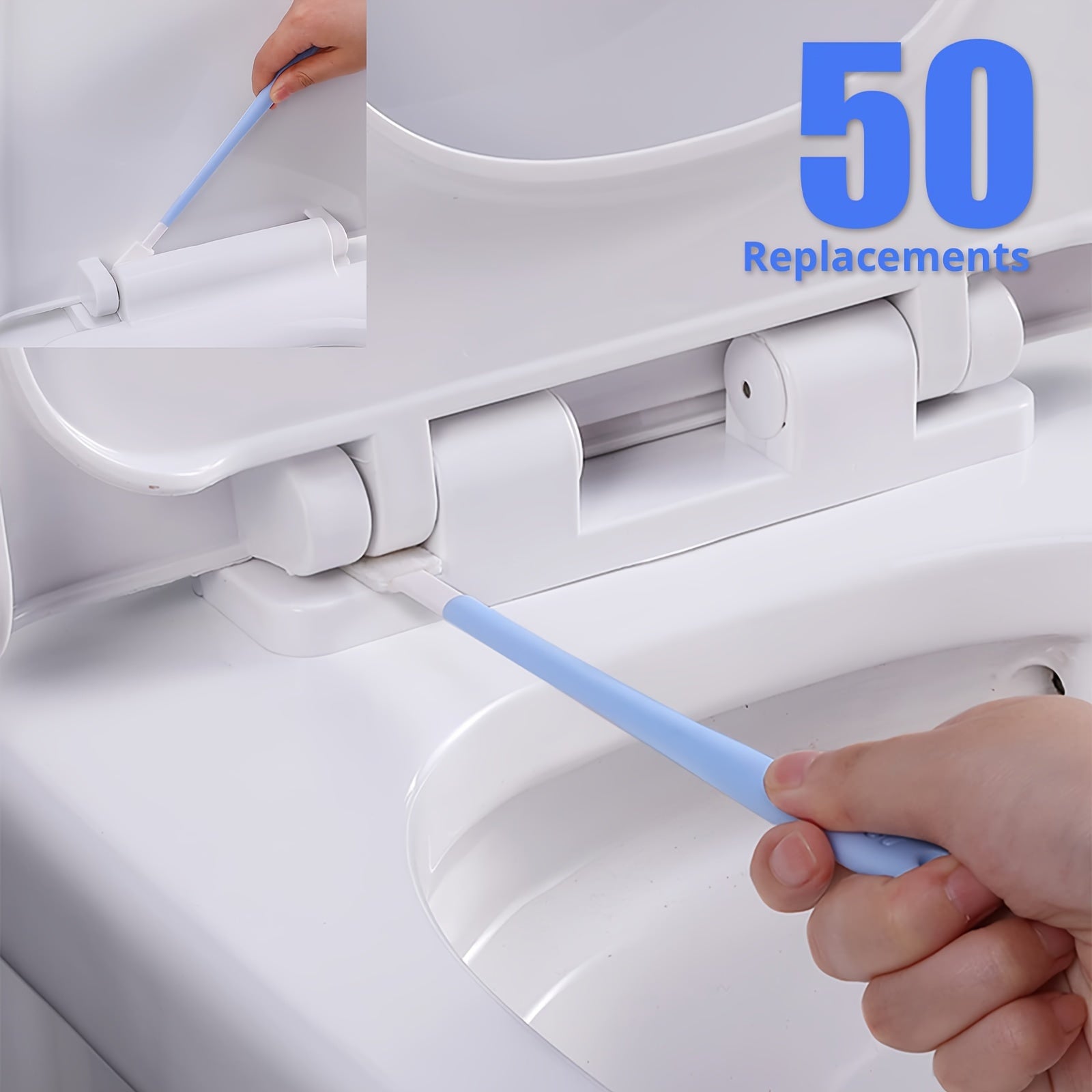 Disposable Toilet Brush Set 1 or 50pcs Long Handle Easy Cleaning Household