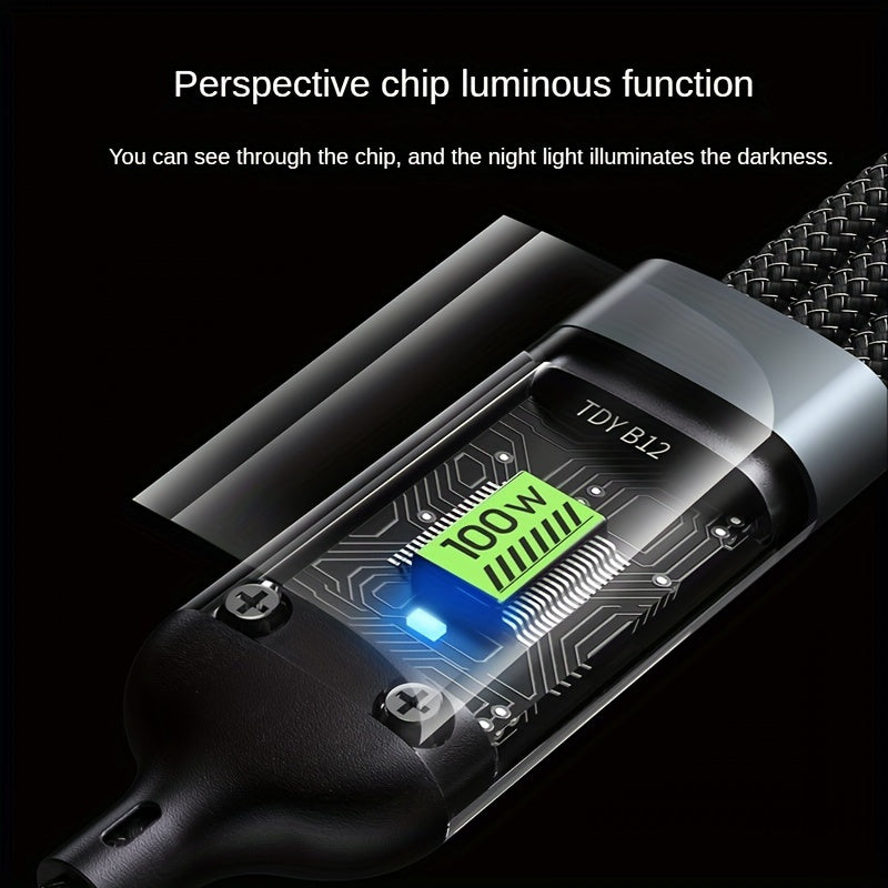 PD100W Fast Charging USB-C Cable for Samsung Galaxy Xiaomi Redmi MacBook iPad iPhone