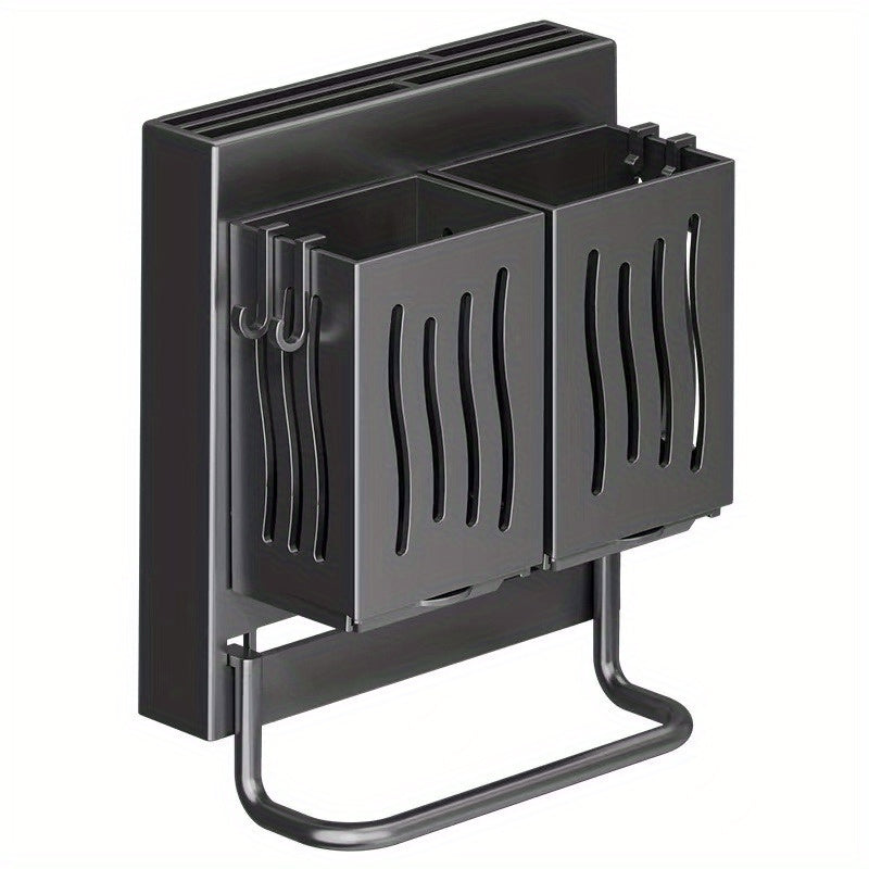 Wall Mount Kitchen Organizer for Knives and Chopsticks Strong PP Material Easy Installation