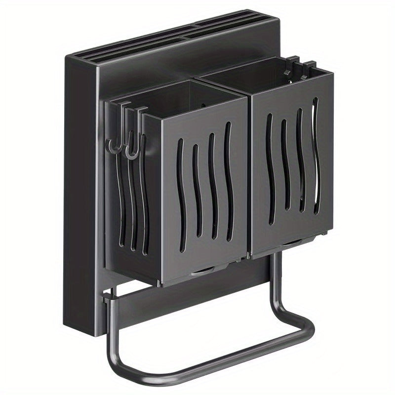 Wall Mount Kitchen Organizer for Knives and Chopsticks Strong PP Material Easy Installation