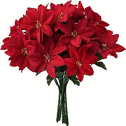 Artificial Poinsettia Bouquet for Holiday and Seasonal Decor
