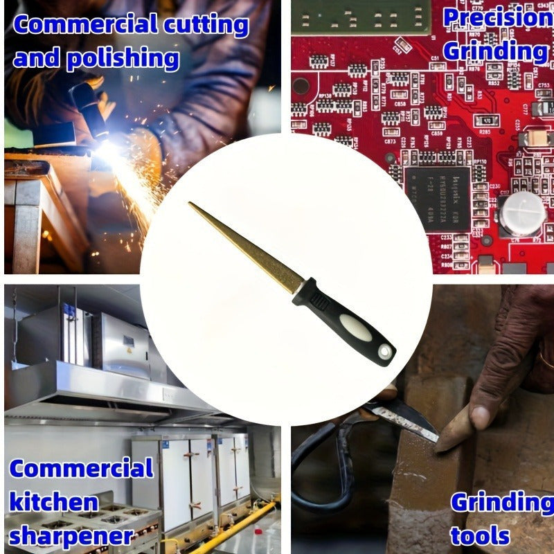 Diamond Sharpening Stone File for Scissors and Knives—Dual-Sided Flat and Curved