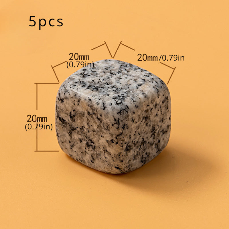 Set of 2/5/10 Obsidian Whiskey Ice Stones Natural Granite Blue-Golden Marble