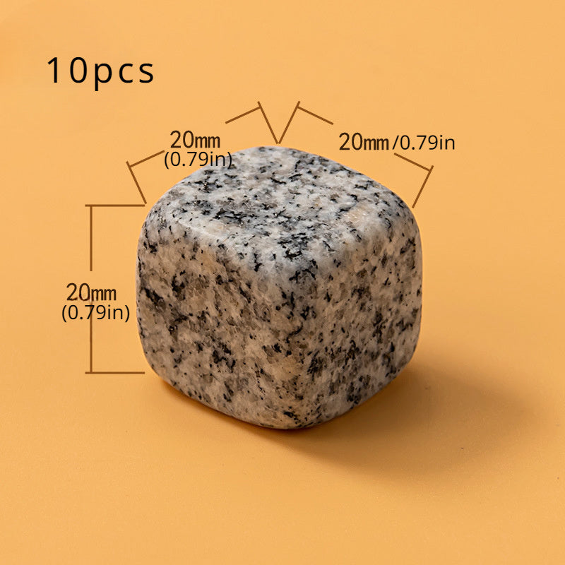 Set of 2/5/10 Obsidian Whiskey Ice Stones Natural Granite Blue-Golden Marble