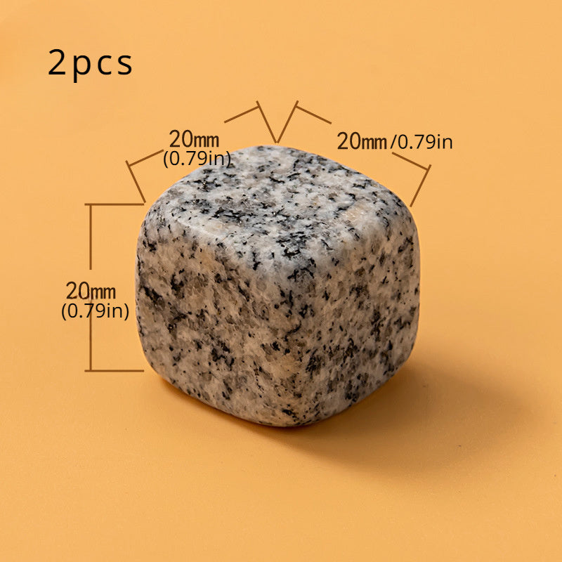 Set of 2/5/10 Obsidian Whiskey Ice Stones Natural Granite Blue-Golden Marble
