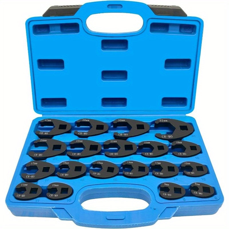 19-Piece Steal Crowfoot Flare Nut Wrench Set Open End Flare Head 8-32mm