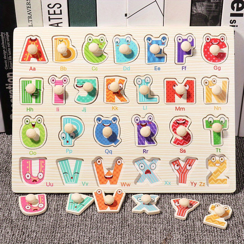 Educational Wooden Puzzle Toy for Recognizing Vegetables Numbers Letters Transportation and Ocean Animals
