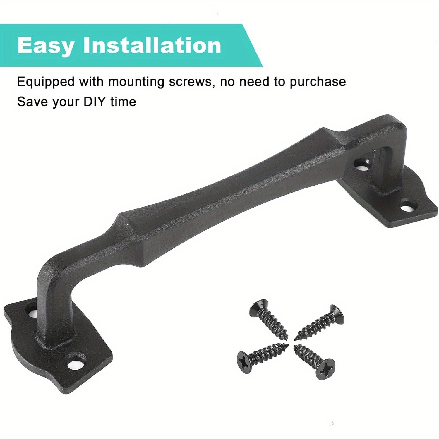 25.4cm Heavy Duty Matte Black Sliding Barn Door Handle for Interior and Exterior Doors