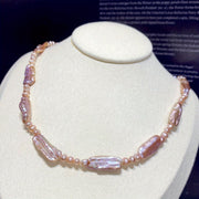 Unique Baroque Freshwater Pearl Bracelet Adjustable Purple Irregular Shapes Gift for Art Lovers