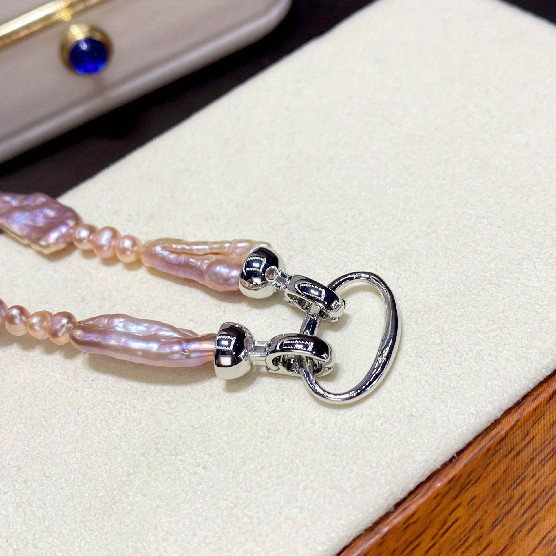 Unique Baroque Freshwater Pearl Bracelet Adjustable Purple Irregular Shapes Gift for Art Lovers