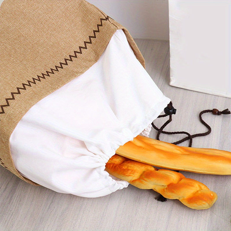 Brown Jute Burlap Storage Bag Rectangular Organizer for Vegetables and Bread