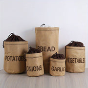 Brown Jute Burlap Storage Bag Rectangular Organizer for Vegetables and Bread