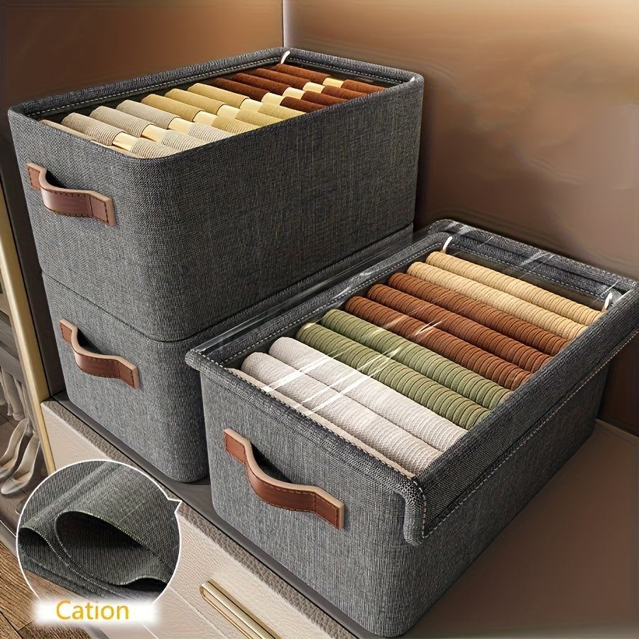 Fabric Storage Box with Steel Frame Water-Resistant Organizer for Clothing and Accessories