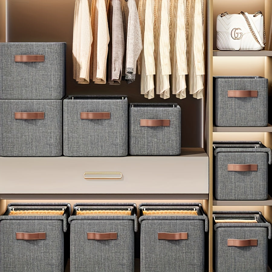 Caja de almacenamiento de tela con estructura de acero, organizador resistente al agua para ropa y accesorios