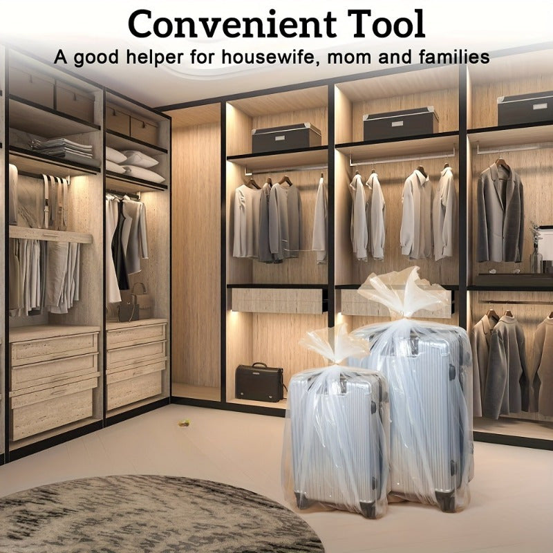 Set of 4 Clear Waterproof Storage Bags for Clothes and Toys with Drawstring Closure