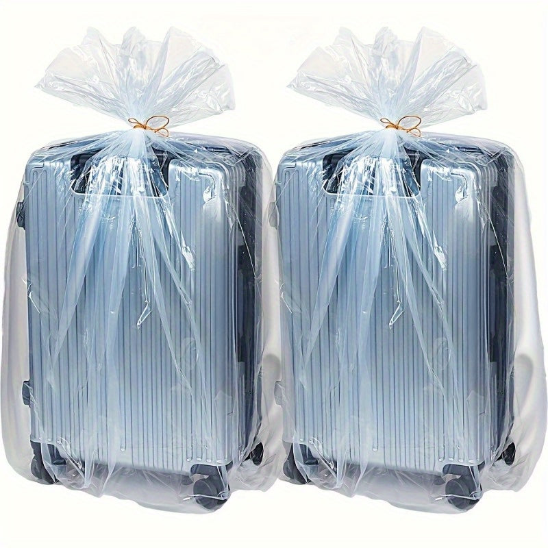 Set of 4 Clear Waterproof Storage Bags for Clothes and Toys with Drawstring Closure