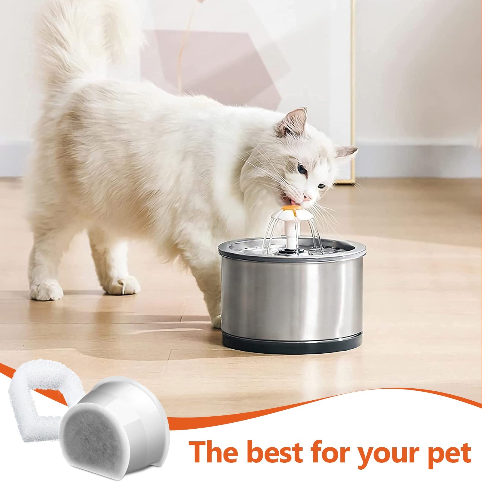 Set of 6 Charcoal Foam Filters for PetSafe Drinkwell Cat Water Fountains