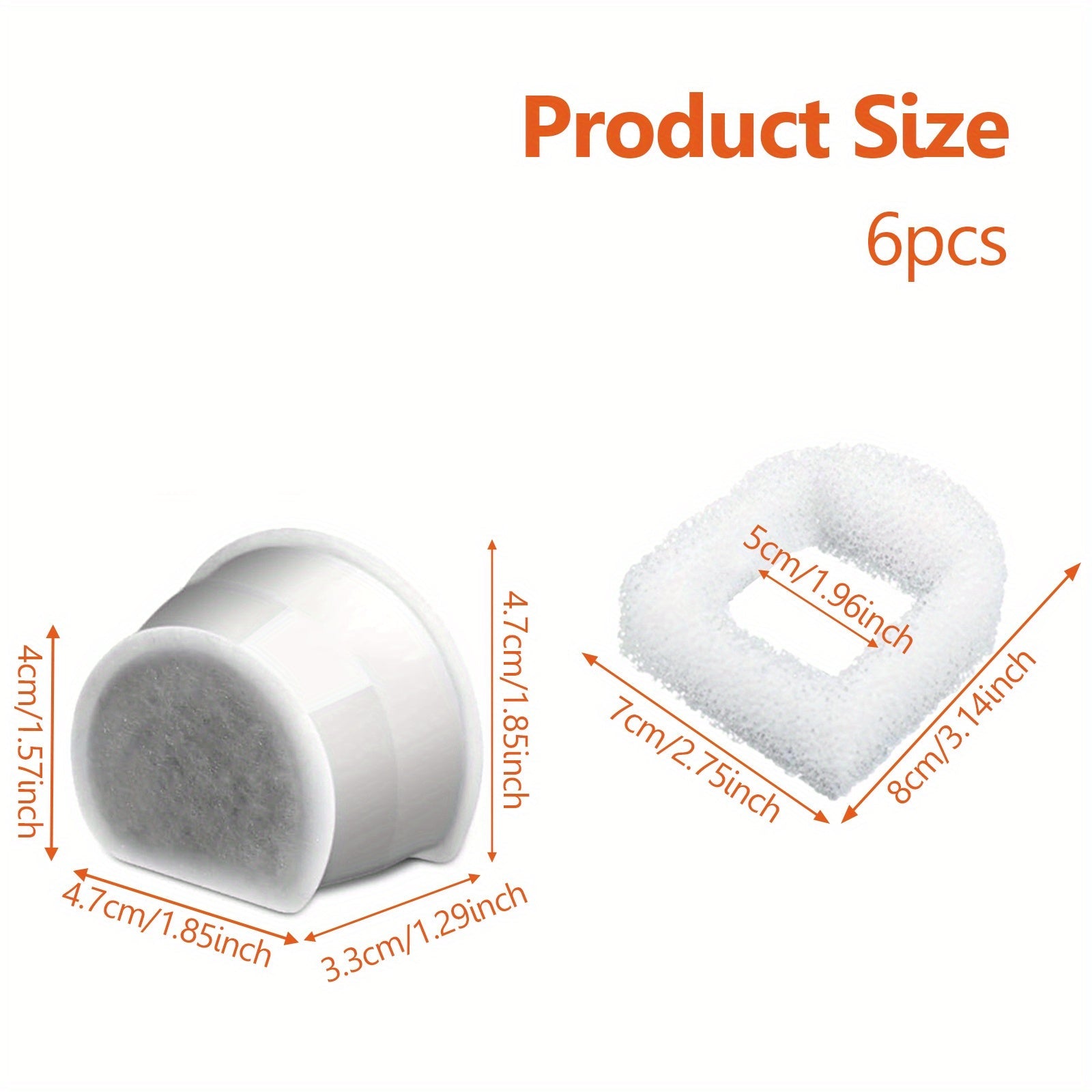 PetSafe Drinkwell mushuk suv fontanlari uchun 6 ta premium ko'mir filtrlari to'plami - almashtirish uchun samarali uglerod ko'mir filtrlari