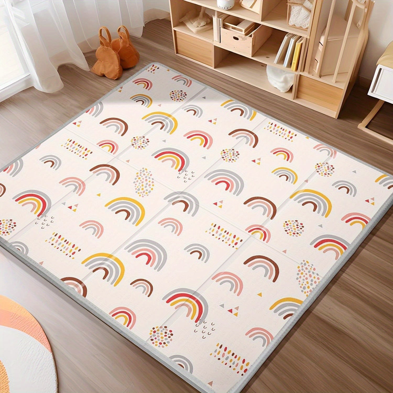 Large Kids Play Mat 149cm Waterproof Reversible Foam Non-Slip with Rainbow Stars