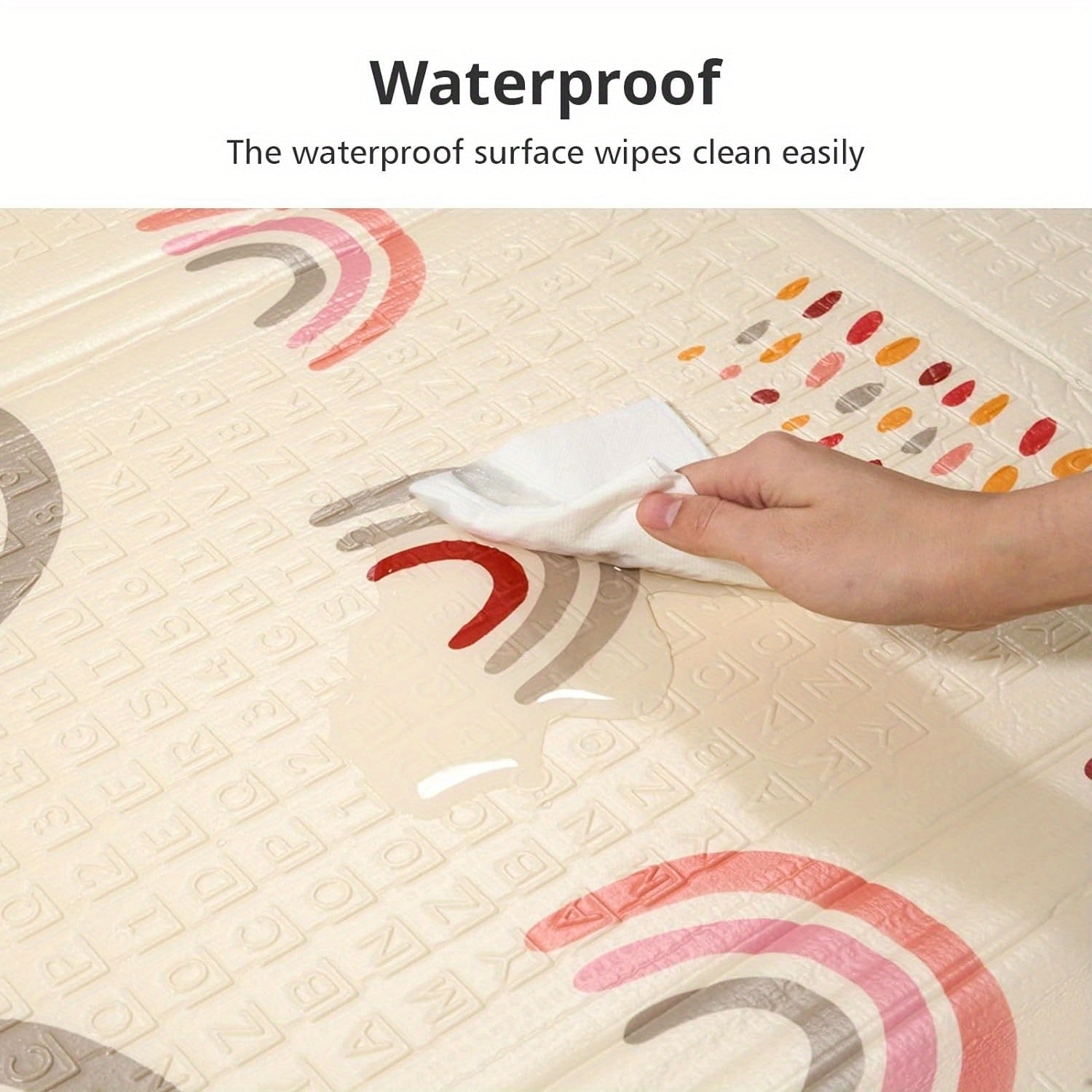 Large Kids Play Mat 149cm Waterproof Reversible Foam Non-Slip with Rainbow Stars