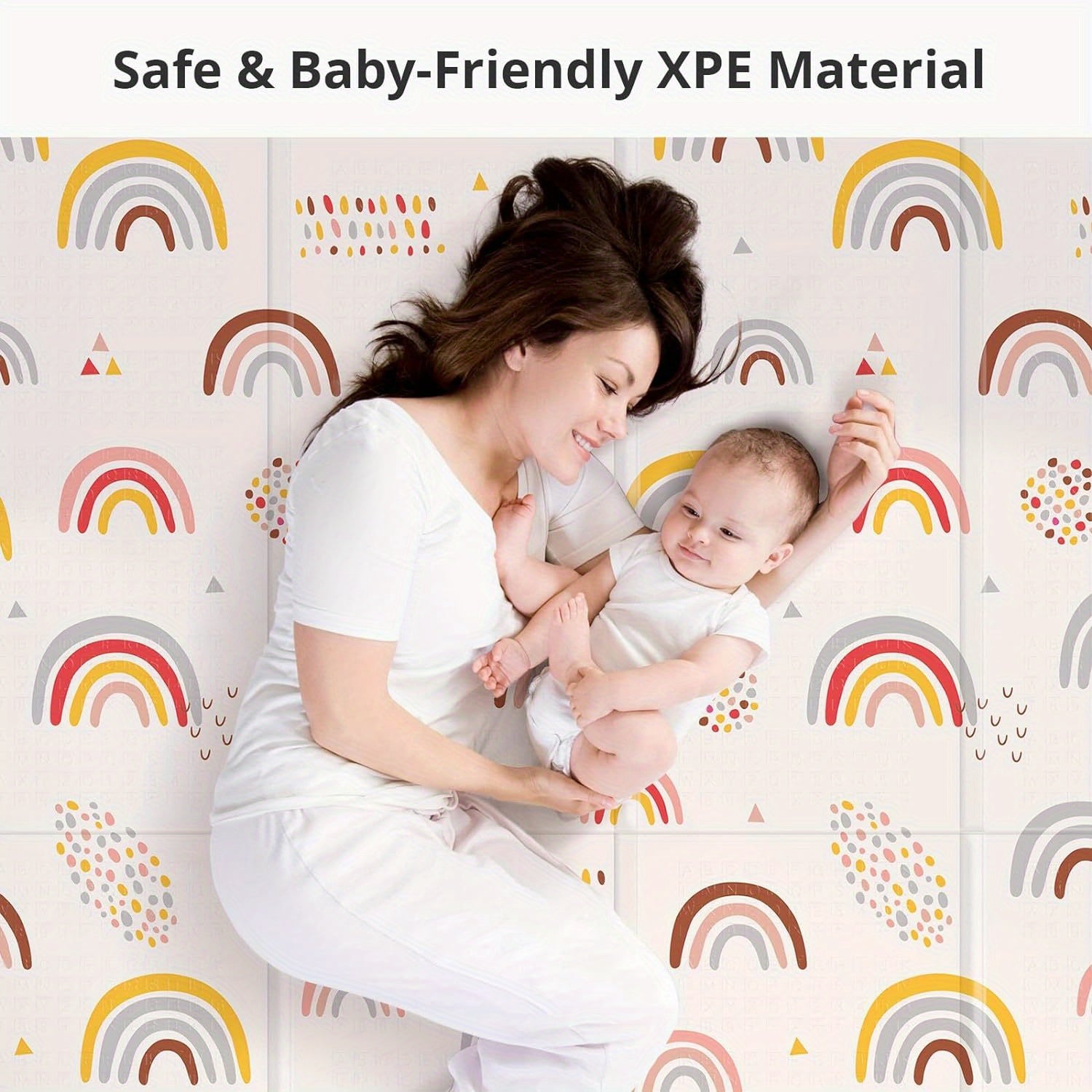 Large Kids Play Mat 149cm Waterproof Reversible Foam Non-Slip with Rainbow Stars