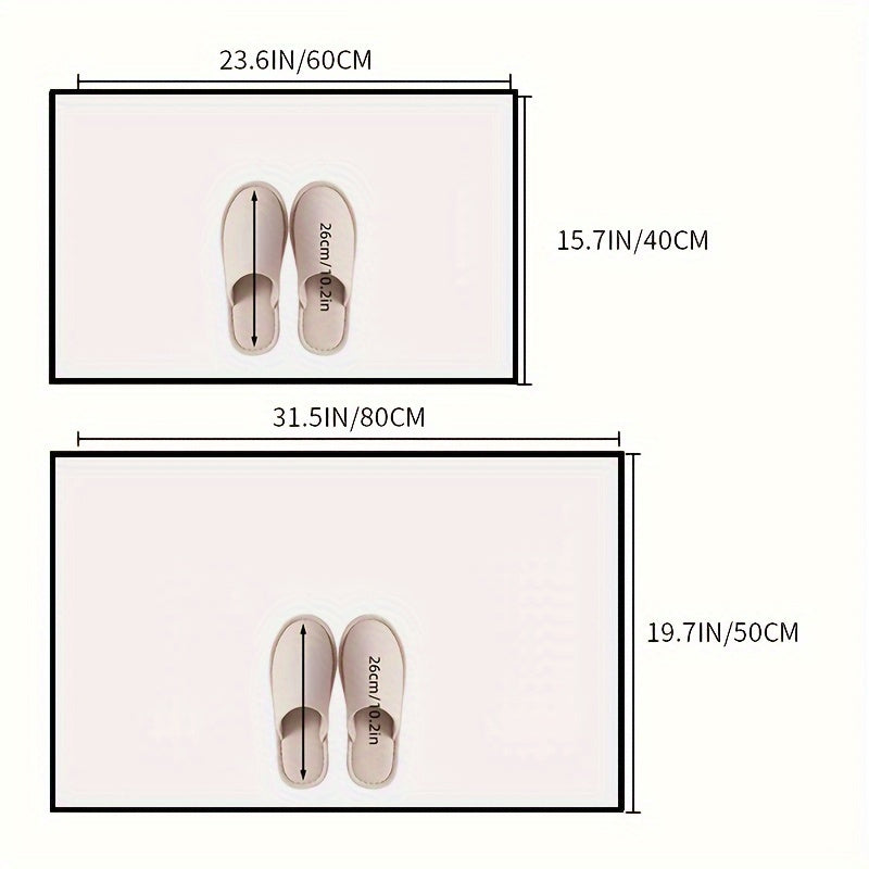 Stain-Resistant Crystal Velvet Entry Door Mat, Machine Washable, Indoor Rug