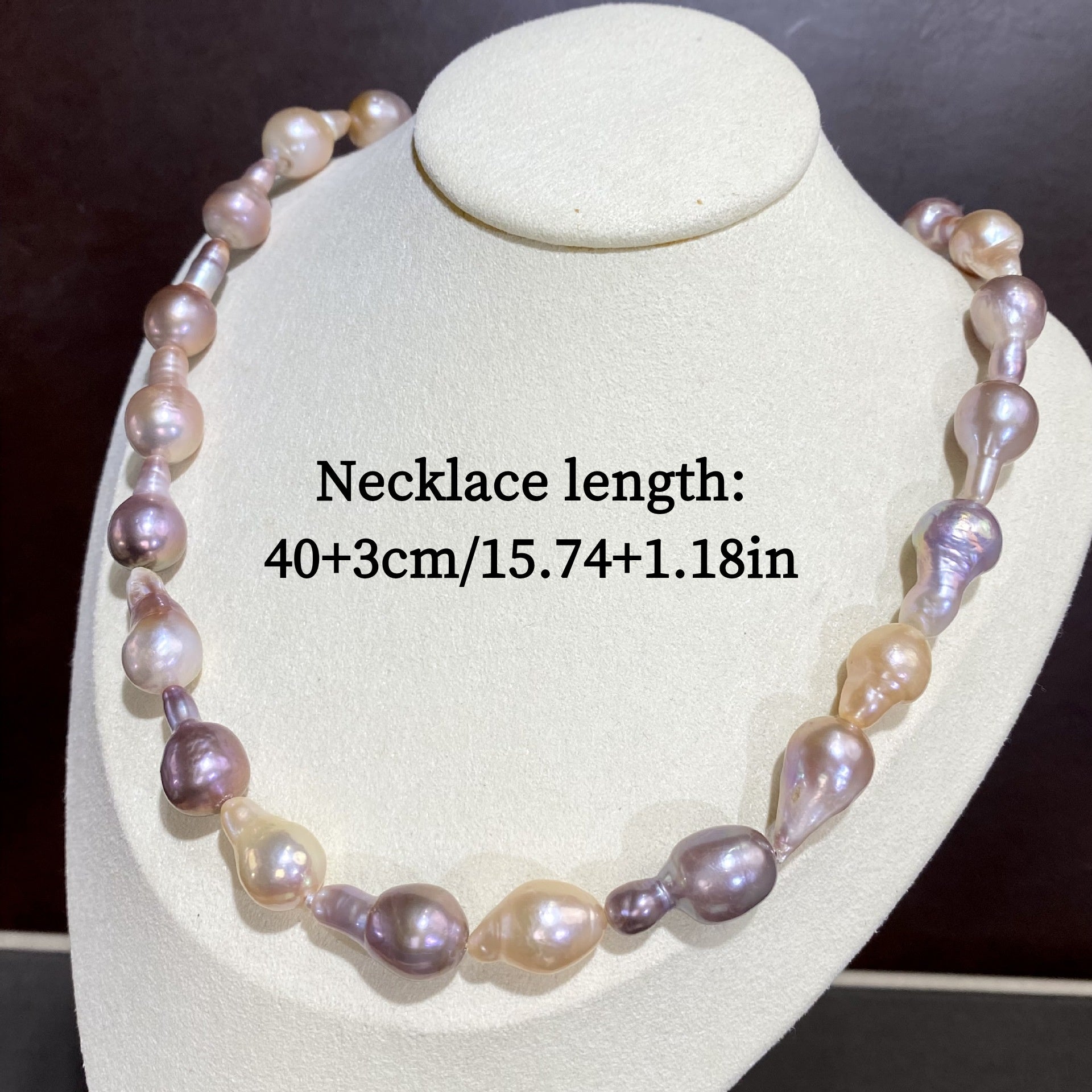 Women’s Baroque Pearl Necklace with Mixed Colors and Unique Charms