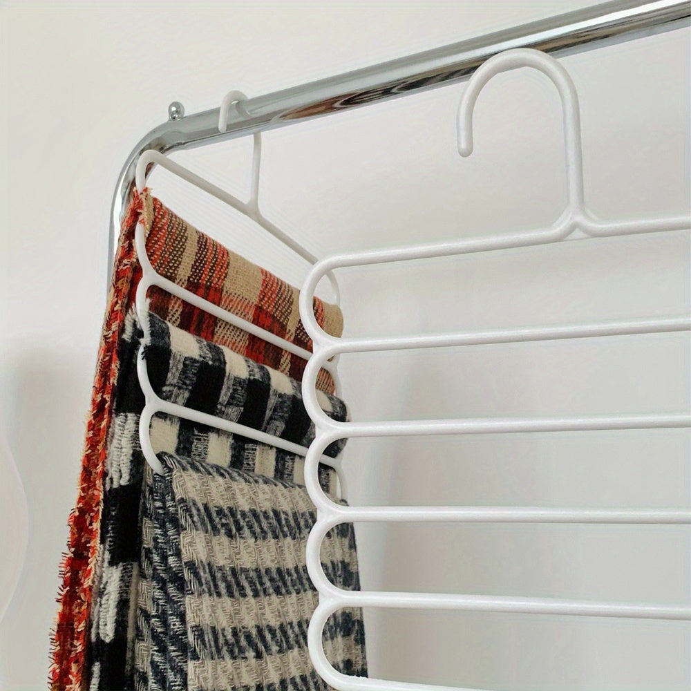 Perchero organizador de bufandas y pantalones de múltiples capas de plástico para armario