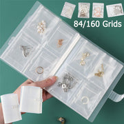 Portable Plastic Jewelry Storage Book with 84/160 Clear Pockets for Earrings Rings and Necklaces