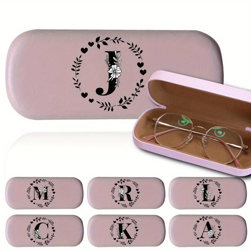 Ayollar uchun moslashtiriladigan ko‘zoynak tutgichi, shaxsiylashtirilgan gul monogramli yagona yarim qattiq quyosh ko‘zoynaklari qutisi, mustahkam va changga chidamli aksessuar ko‘zoynaklar uchun - tashqi faoliyatlar va sayohatlar uchun ajoyib