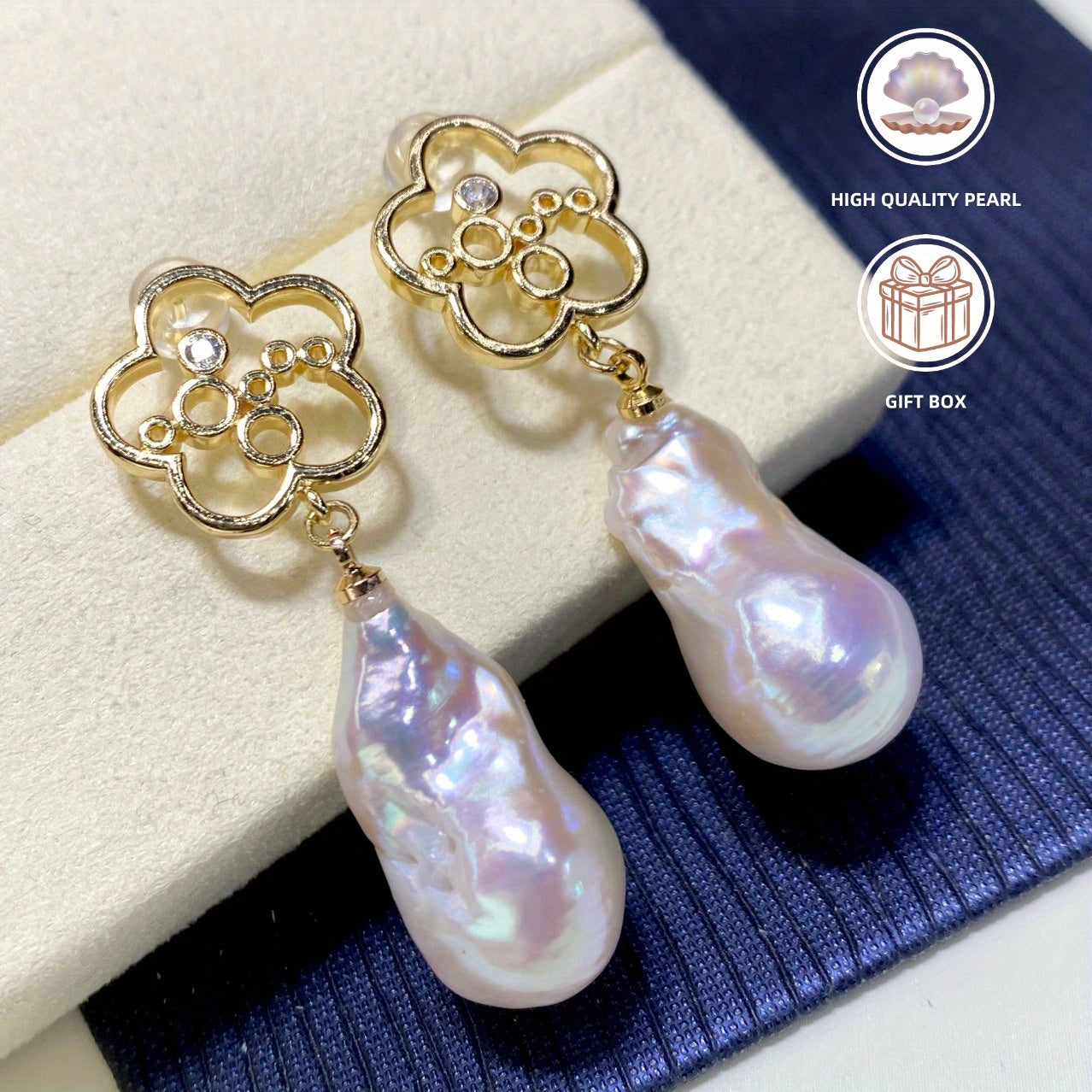 Handmade Baroque Freshwater Pearl Dangle Earrings for Valentine's Day and Gifts