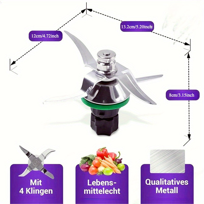 Cooking Blade for Thermomix TM5 TM6 Compatible Kitchen Blender Accessory for Smoothies Soups Sauces