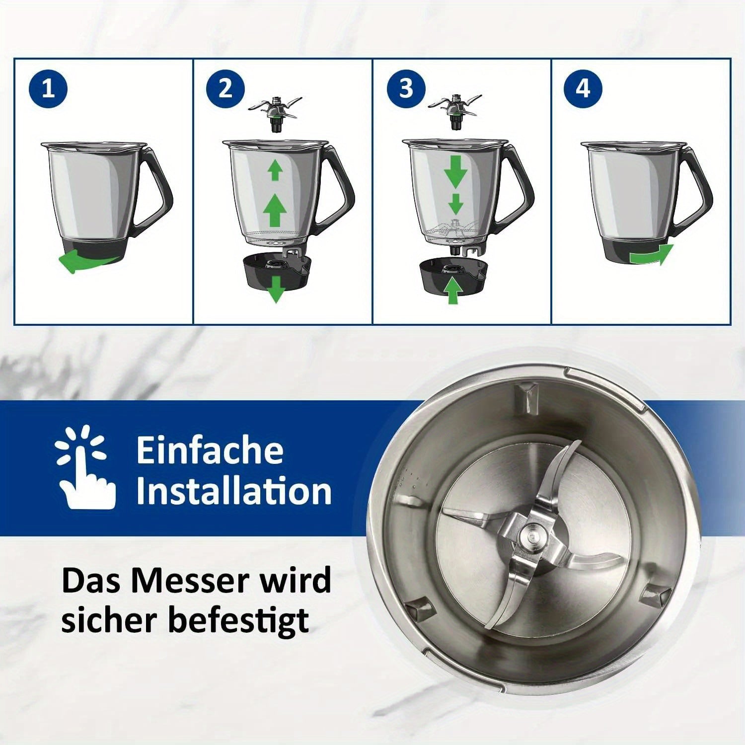 Cooking Blade for Thermomix TM5 TM6 Compatible Kitchen Blender Accessory for Smoothies Soups Sauces