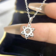 Silver Necklace with Moissanite Snowflake Pendant 1 Carat Elegant Jewelry for Daily Wear