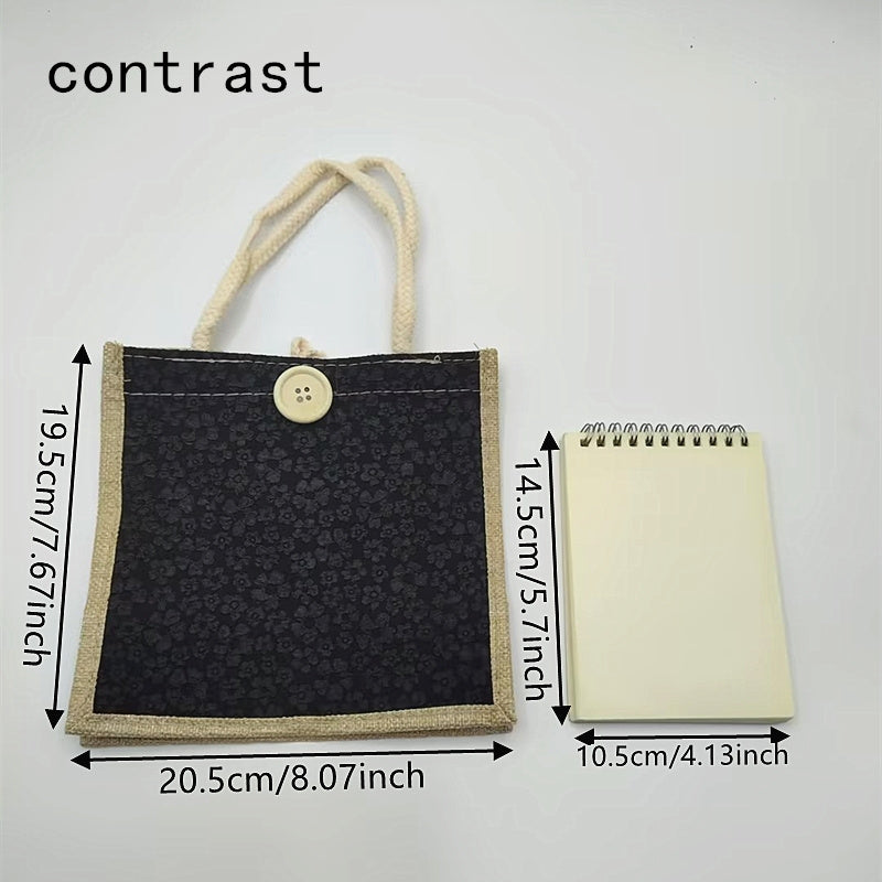 Bolso tote de estampado floral para mujer, bolso casual para almuerzo, bolso de mano