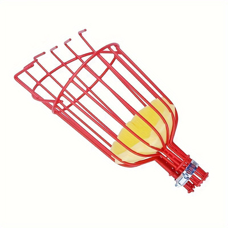 Adjustable Fruit Picker Tool with Aluminum Pole and Basket for High Branch Harvesting