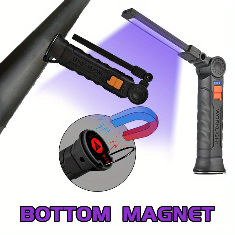 Rechargeable UV LED Flashlight with Magnetic Base for Jewelry Making and Pet Stain Detection