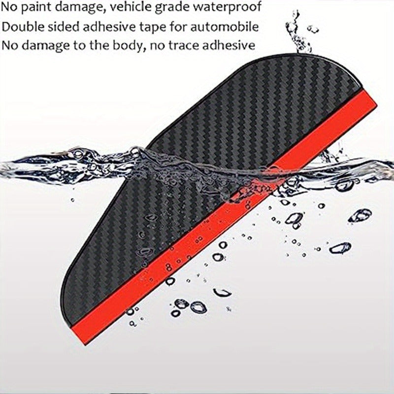 2-Pack PVC Weather Stripping Rain Guards for Car Side Mirrors Water Repellent