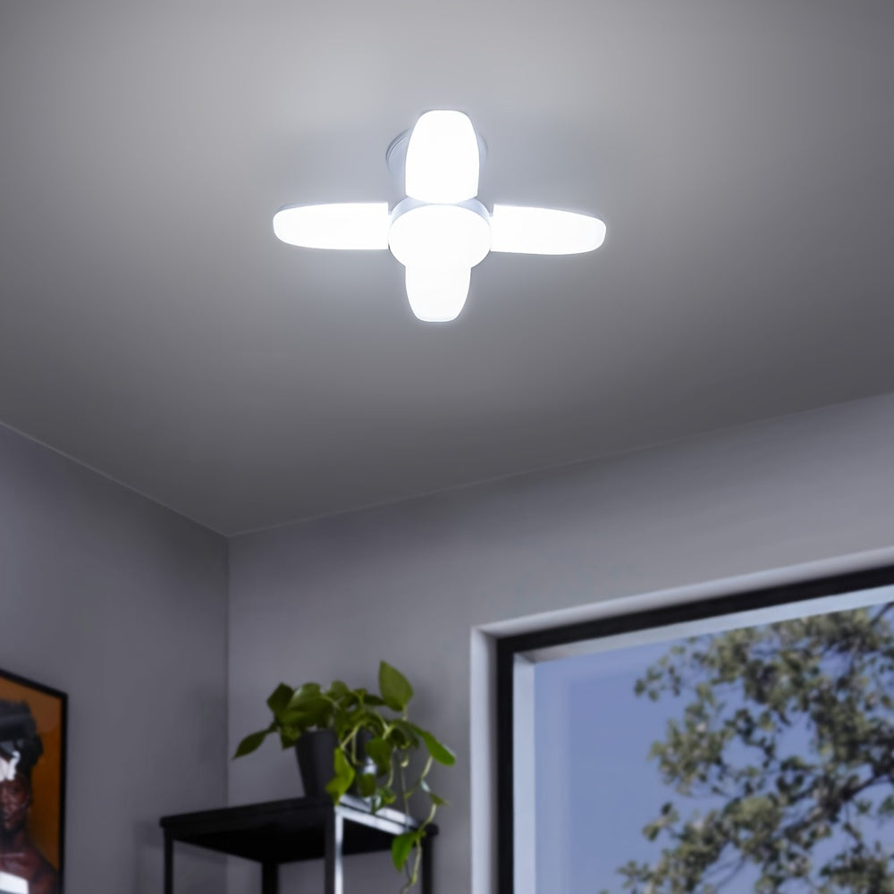 E27 LED Ceiling Fan Light for Garage Workshop Home Bright Plastic 85V-265V