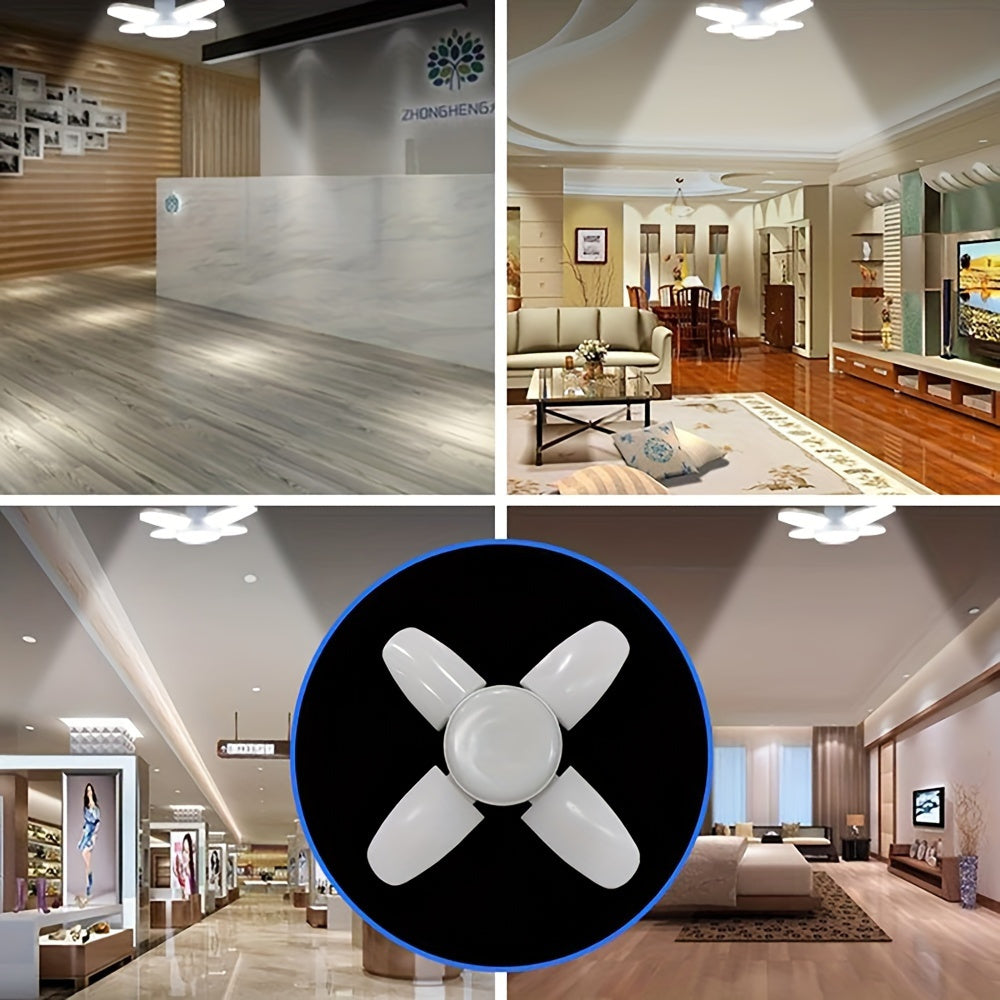 E27 LED Ceiling Fan Light for Garage Workshop Home Bright Plastic 85V-265V