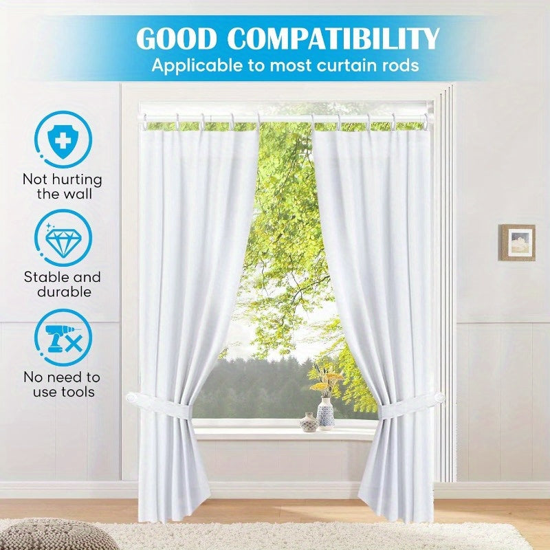 Adjustable Aluminum Shower Curtain Rod 100-190cm No Drilling Bathroom Kitchen Closet