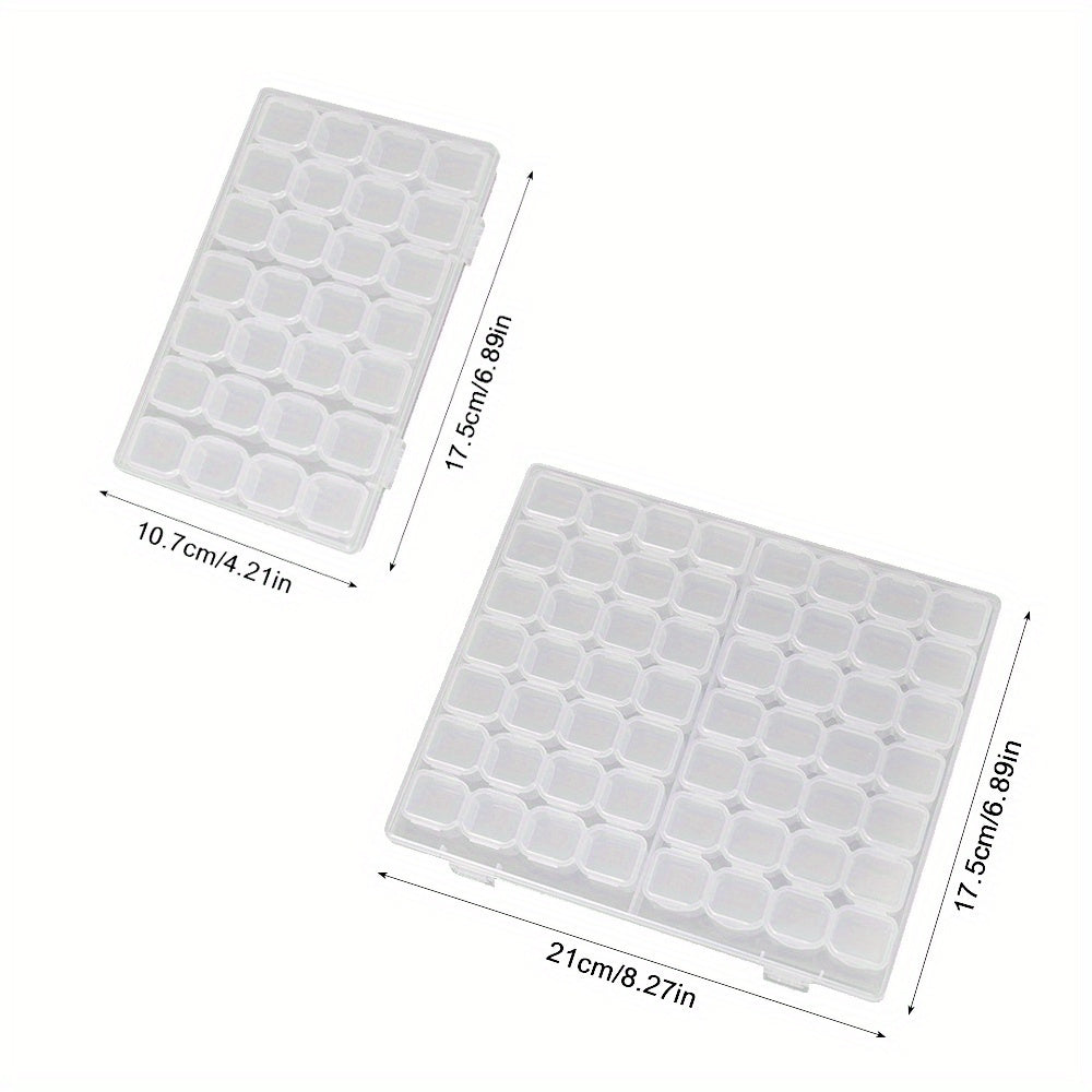 Plastic Jewelry Organizer with 28/56 Grids for Earrings Beads and Crafts Storage